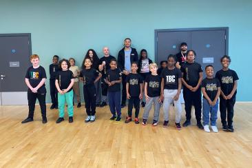 Group of children at boxing session during school holidays