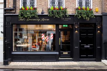 Ted's Grooming Room shop front in Mayfair