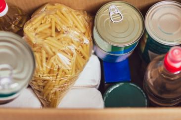 A box with food items inside