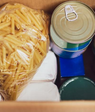 A box with food items inside