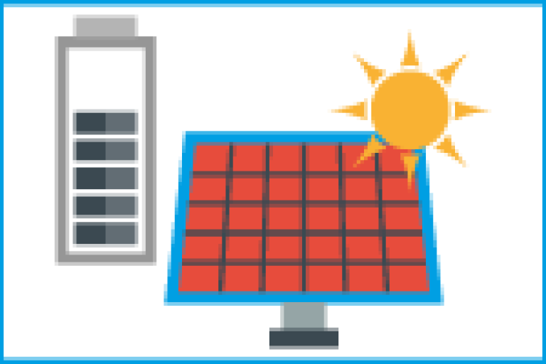 Solar Panels and Battery Storage icon