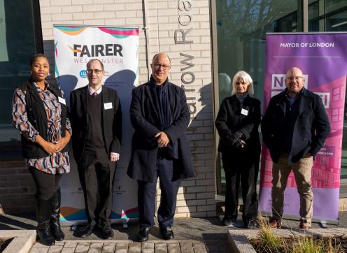 Councillors standing outside 300 Harrow Road