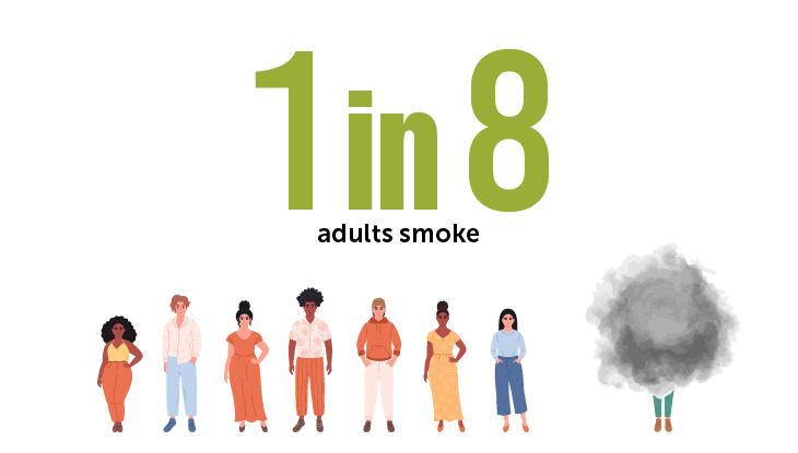 1 in 8 adults smoke