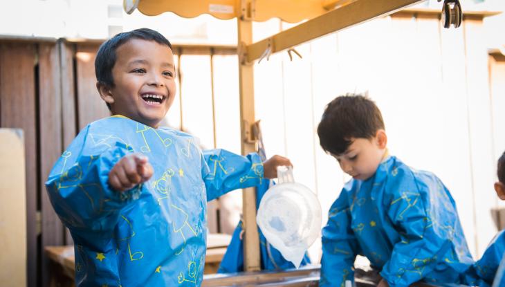 children painting