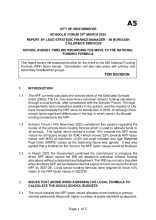 A5 School Budget Timeline Regarding Move to National Funding Formula