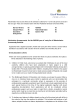 Westminster community schools admission arrangements, 2025/26