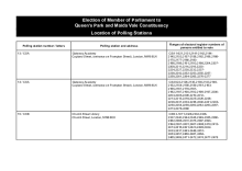 Situation of Polling Stations - Queen's Park and Maida Vale Constituency