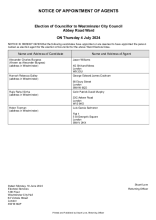 Notice of Election Agents - Abbey Road Ward