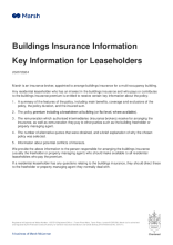 Buildings Insurance - Key Information for Leaseholders