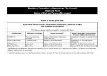 Statement of Persons Nominated - West End Ward