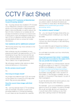 CCTV Factsheet - FAQ's