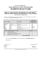 Harrow Road Ward - Declaration of Result of Poll