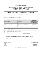 West End Ward - Declaration of Result of Poll