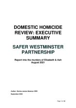 Executive summary of a Domestic Homicide Review into the murders of Elizabeth & Ash, August 2021