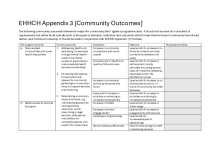 EHHCH, appendix 3, community outcomes