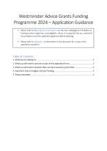 Application guidance advice grants 