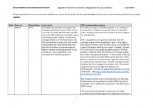 KNF schedule of KNF responses to reg 16 representations