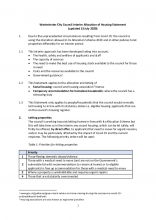 Interim Allocation of Housing Statement 13 July 2020