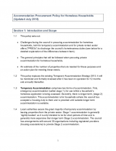 Accommodation Procurement Policy for Homeless Households