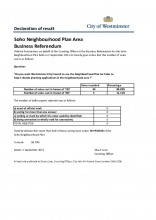 Business Referendum Results - Soho Neighbourhood Plan