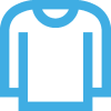 blue icon of a long sleeved top